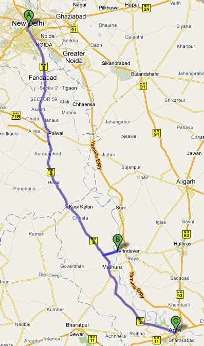 Map vrindavan Agra | Maps and Routes | An India Traveler's Hub | India ...