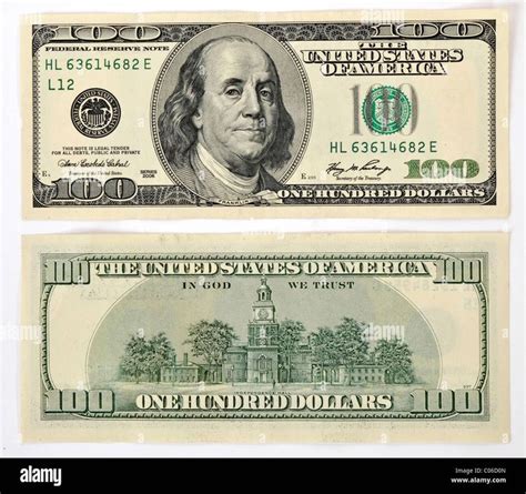 Download this stock image: 100 U.S. dollar banknote, front and back ...