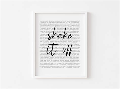 Shake It off Lyrics Print Digital Download Song Lyrics Print 1989 Print Music Print Lyrics Print ...