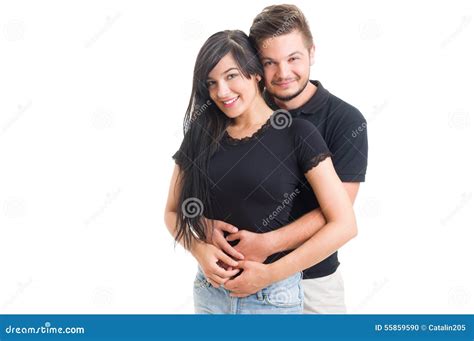 Man Hugging Woman From Behind Stock Photo - Image: 55859590