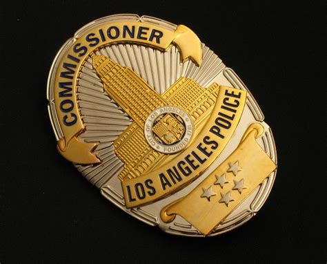 LAPD Los Angeles Police Commissioner Badge Solid Copper Replica Movie ...