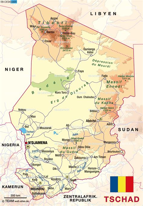 Map of Chad (Country) | Welt-Atlas.de