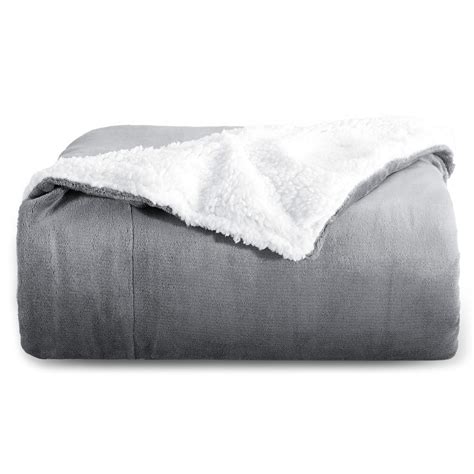 BEDSURE Sherpa Fleece Blankets Twin Size - Grey Thick Fuzzy Warm Soft Twin Blanket for Bed ...