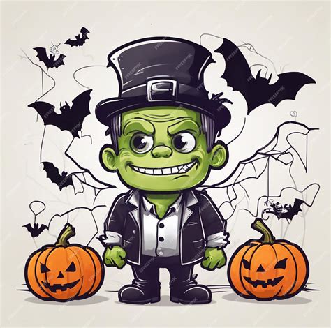 Premium Vector | Cute halloween frankenstein