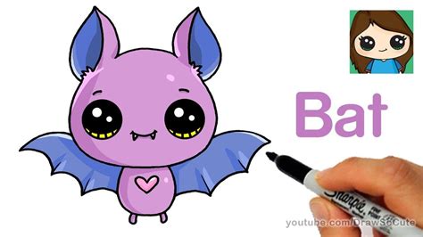 How to Draw a Cute Bat Easy | Cute drawings, Kawaii drawings, Cute kawaii drawings