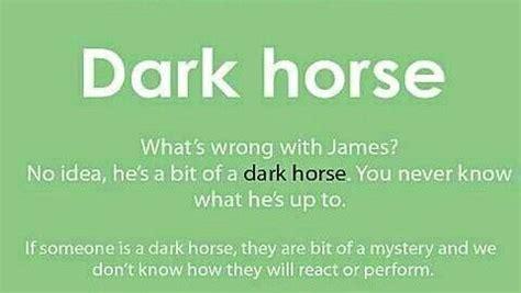 Dark Horse. | English phrases, Dark horse, Vocabulary