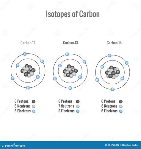 Carbon Isotopes. Atom Structure Cartoon Vector | CartoonDealer.com #194288773