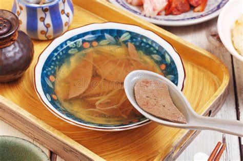 Pig liver soup stock image. Image of herb, delicious - 78763371