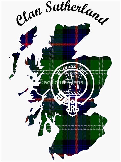 "Clan Sutherland Scotland Map Crest" Sticker for Sale by BagTown Clans ...