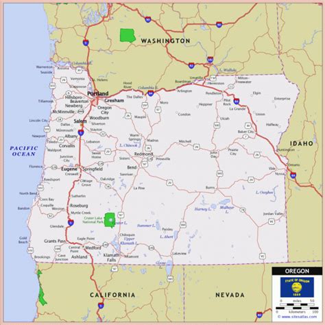 Oregon State Road Map Printable – Printable Map of The United States