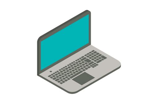 Laptop Isometric Flat Vector Illustration