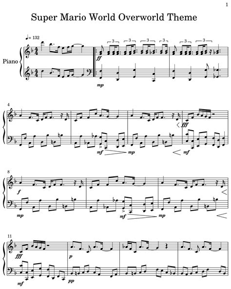 Super Mario World Overworld Theme - Sheet music for Piano