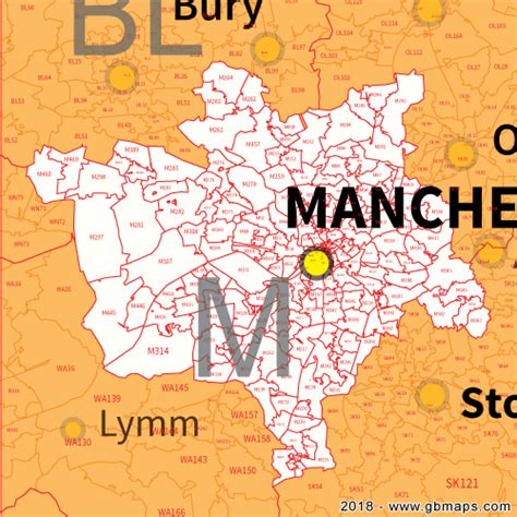 Manchester Postcode Area, District and Sector maps in Editable Format