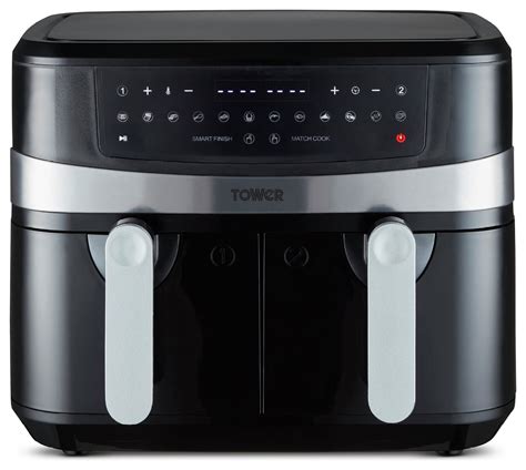 Tower T17088 9L Dual Basket Vortx Air Fryer - Black (4096137) | Argos ...