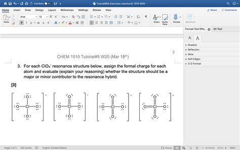 Solved For each ClO4- resonance structure below, assign the | Chegg.com