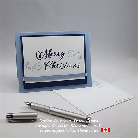 1889 Blue Merry Christmas Card - Papercraft with me