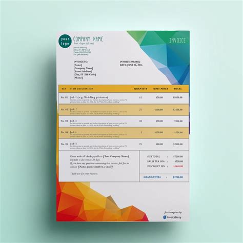 Free Invoice Templates by InvoiceBerry - The Grid System