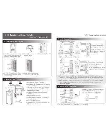 ZKTeco F18 Installation Manual | Manualzz