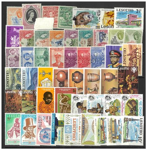 Basutoland & Lesotho - 50 Different Stamps Mixed in Bag Mint & Used