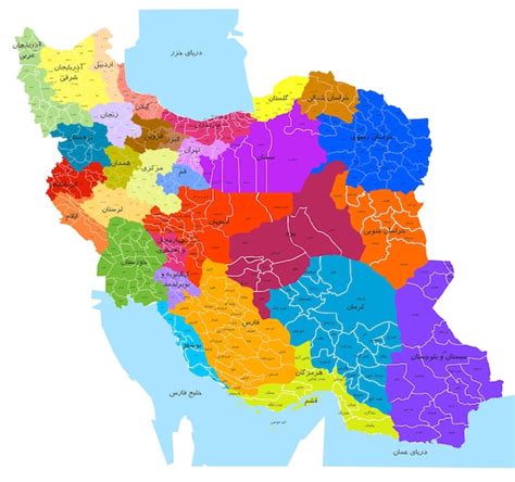 Premium Vector | Iran Full map with all provinces and cities