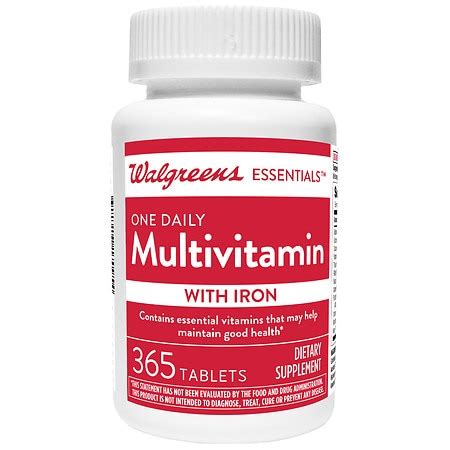 Walgreens One Daily Multivitamin With Iron, Tablets | Walgreens