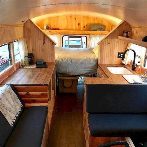 49 Awesome Bus Campers Interior Ideas (21) - Yellowraises | Camper interior, Bus camper, School ...