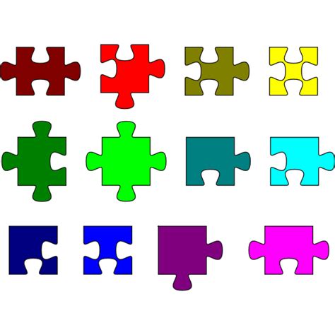 Colorful puzzle pieces | Free SVG