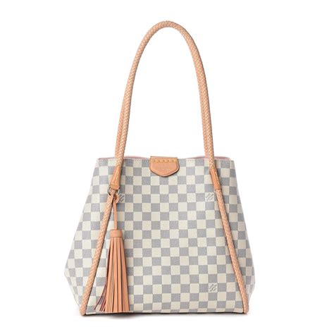 LOUIS VUITTON Damier Azur Propriano Rose Ballerine 523648 | FASHIONPHILE