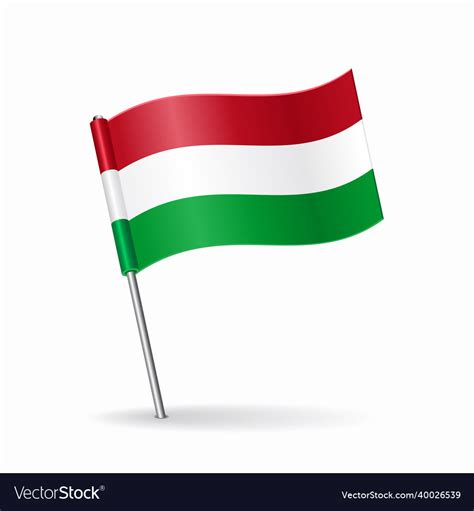 Hungarian flag map pointer layout Royalty Free Vector Image