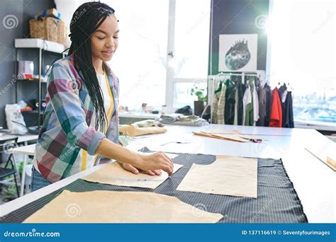 Female tailor sewing dress stock image. Image of occupation - 137116619