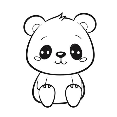 Dibujo De Impresión Para Colorear Oso Panda Kawaii PNG ,dibujos Dibujo ...