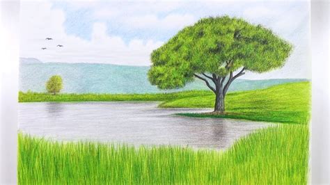 80 Sample Landscape colour pencil sketches with New Drawing Ideas | All Pencil and Coloring Page