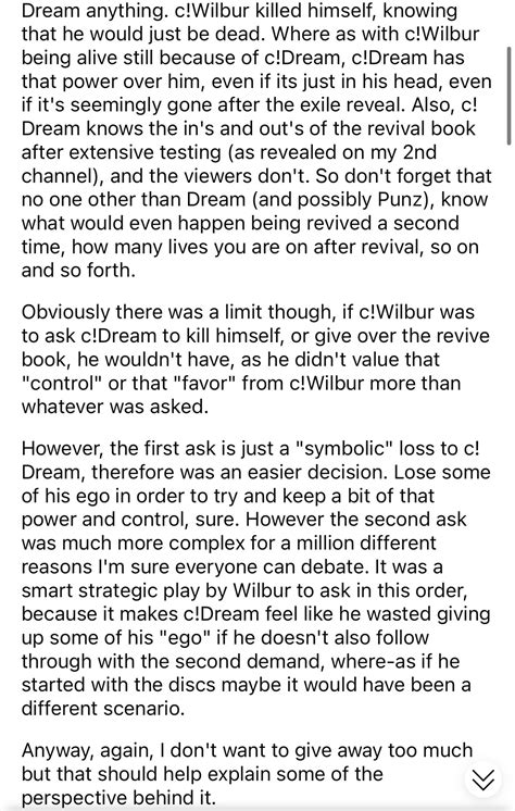 wilbur soot updates! — (spoilers again) Dream elaborated even further on...