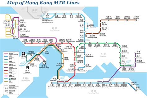 Hong Kong MTR Lines Map, Hong Kong Subway Lines Map