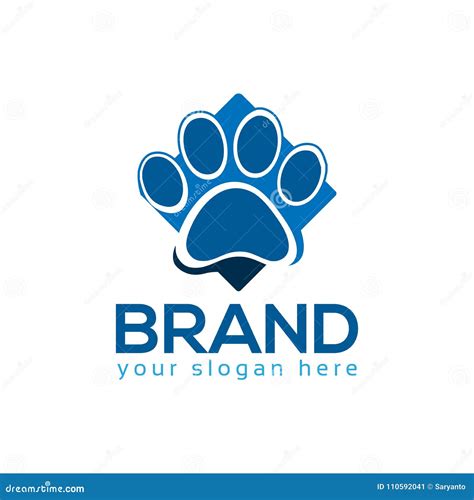 Blue dog paws, logo vector stock vector. Illustration of sign - 110592041