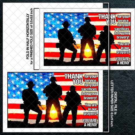 Military Printable Thank You for Your Service Card Military - Etsy