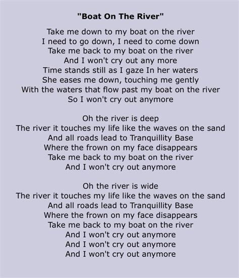 Boat On River Lyrics - LYUBARVA