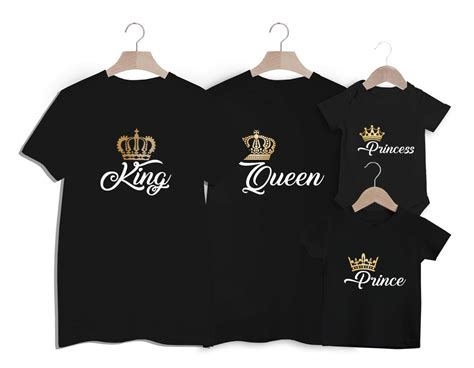 ROYAL family king queen prince princess babygrow and adult t-shirts organic soft cotton gift for ...