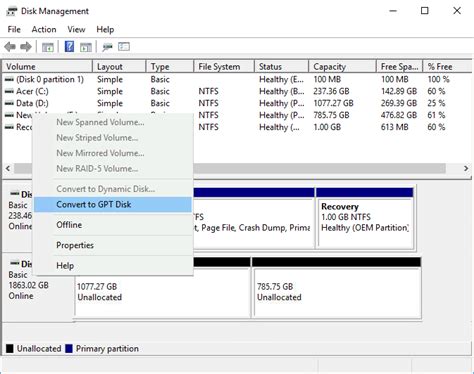 How To Convert Gpt Disk To Mbr Disk In Windows 10 | techcult