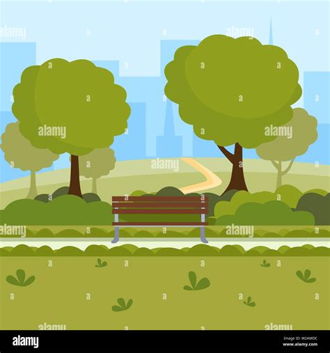 Urban park cartoon vector illustration. Outdoor leisure on nature ...