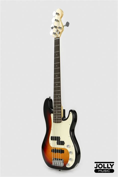 JCraft PJ-2 5-String P+J Style Bass Guitar - Sunburst – Jolly Music