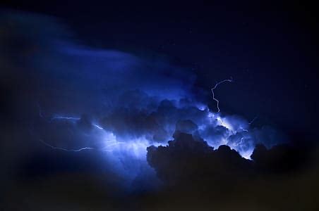 Royalty-Free photo: Lightning strikes near house | PickPik