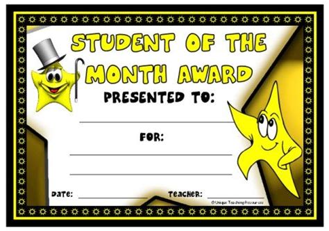 Free Printable Student Of the Month Certificate Templates – Best Templates Ideas