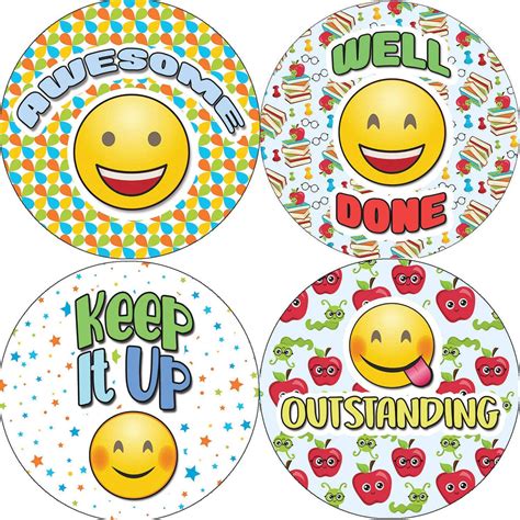 Creanoso Emoji Teacher Grading Stickers (10-Sheet) - Assorted Designs