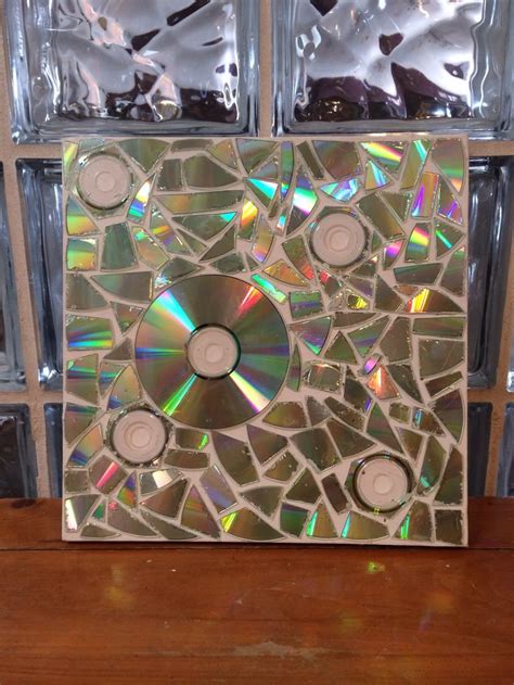 CD mosaic on canvas #1 | RA crafting and bulletins | Pinterest | Mosaics and Canvases