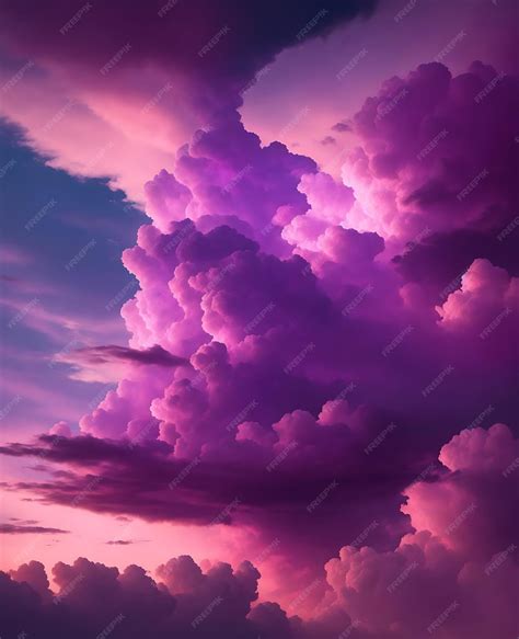 Premium AI Image | purple clouds in the sky at sunset