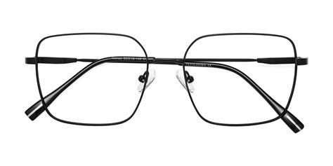 Black Lightweight Flexible Square Eyeglasses - Ganus