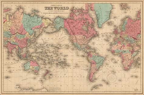 Antique World Map Antique Maps Vintage Wall Art Vinta - vrogue.co