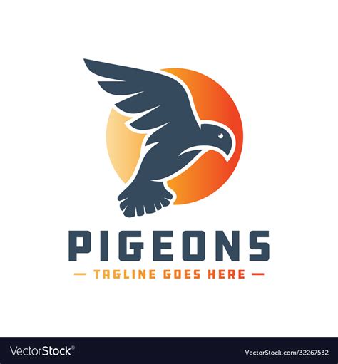 Pigeon logo design Royalty Free Vector Image - VectorStock