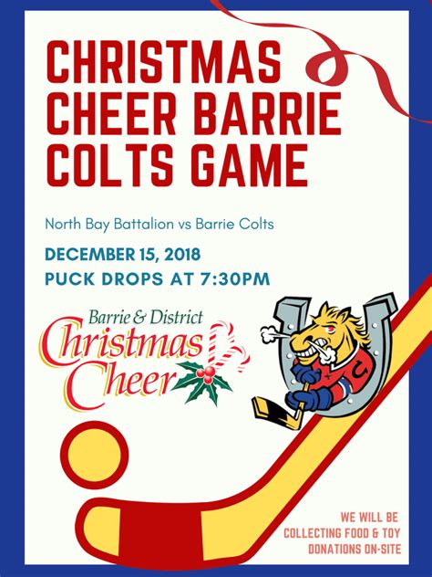 Barrie Colts Game | Barrie & District Christmas Cheer